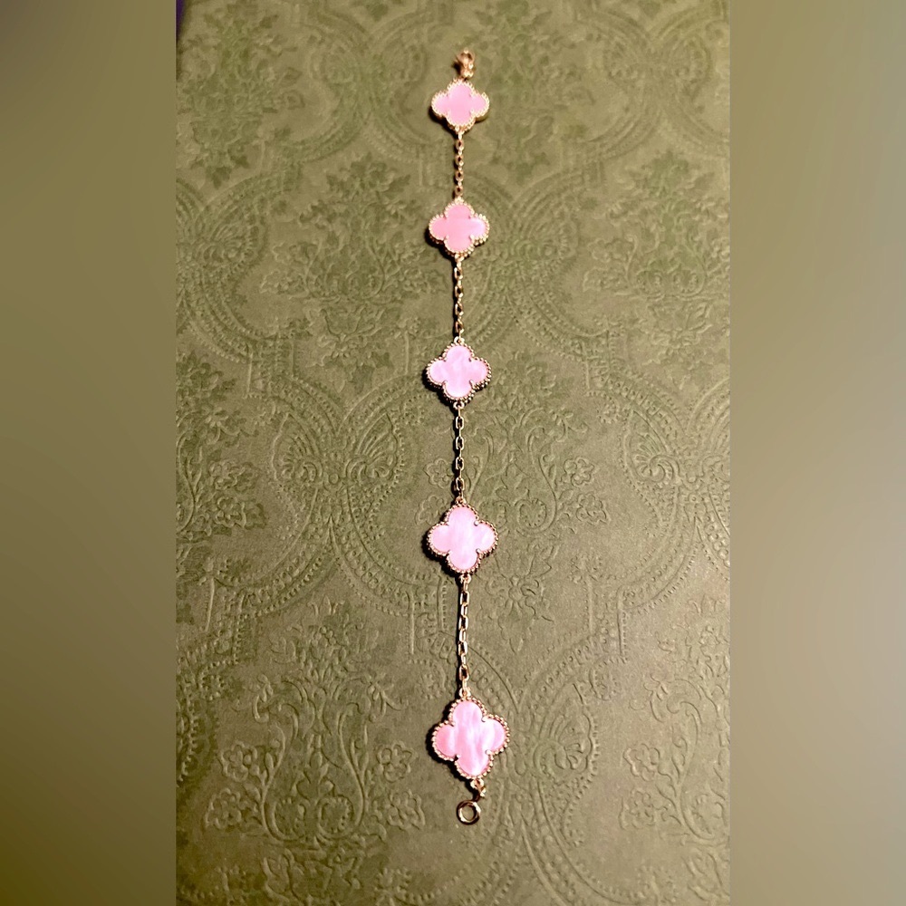 925 Sterling Silver 18K Gold Clover Bracelet